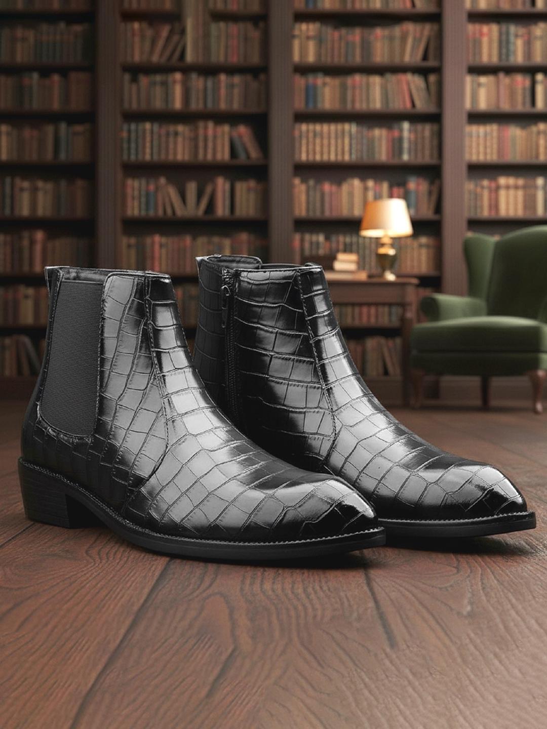 Buy Bxxy Men Textured Zipper Ankle Length Chelsea Boots - - Footwear for Men