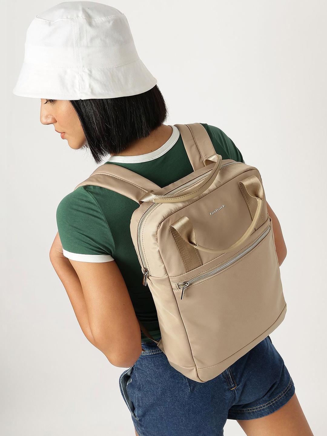 Buy Fastrack Women Taupe Pulse Pack Backpack With 14