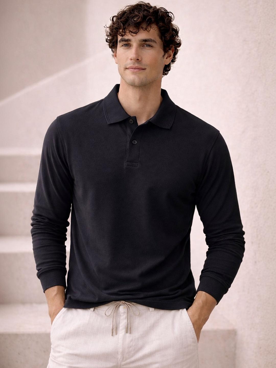 Roadster Men's Cotton Polo Collar T-Shirt