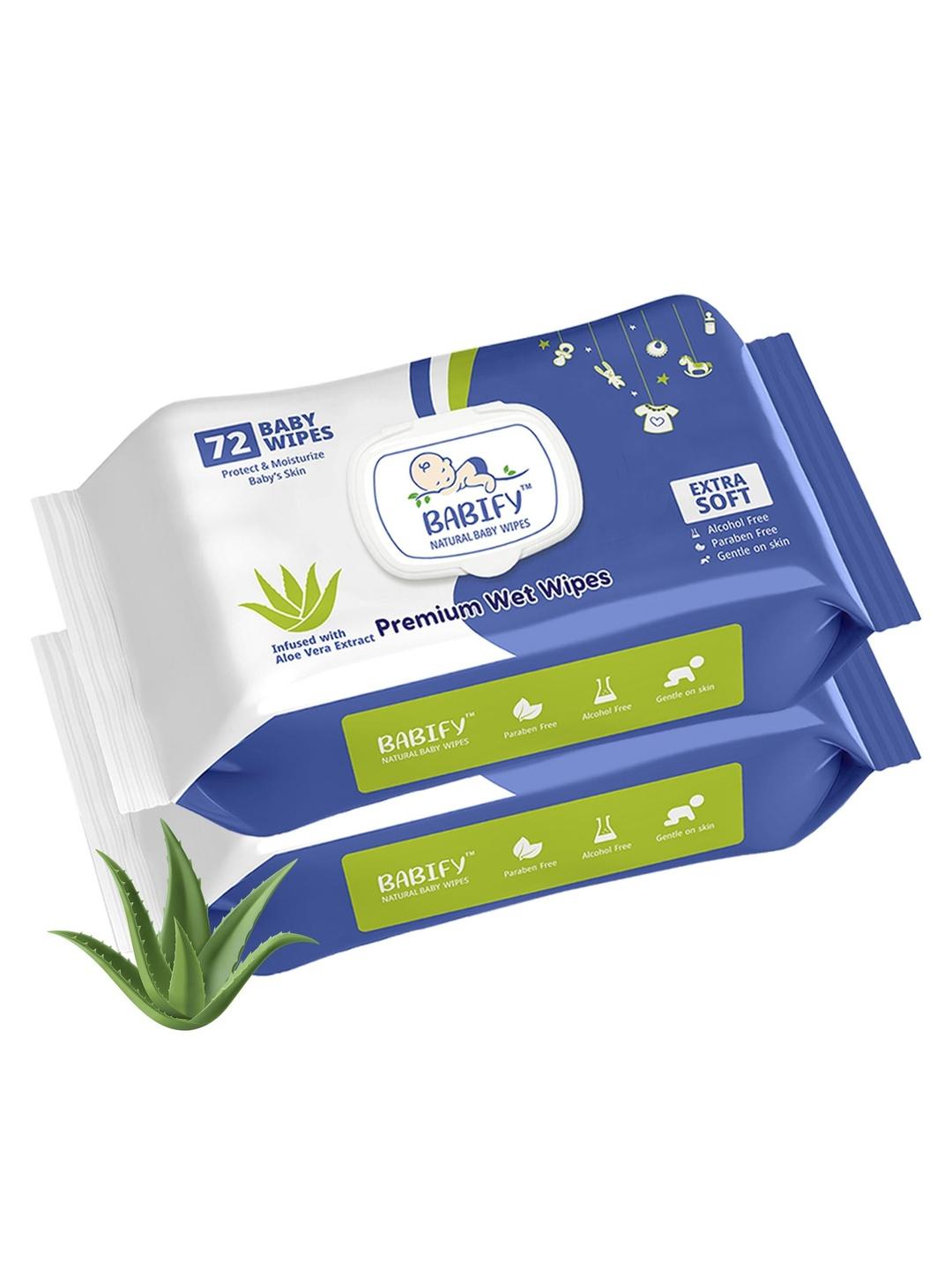 Buy BABIFY Set Of 2 Regular Baby Wipes With Aloe Vera 72 Wipes Each - - Personal Care for Unisex Kids