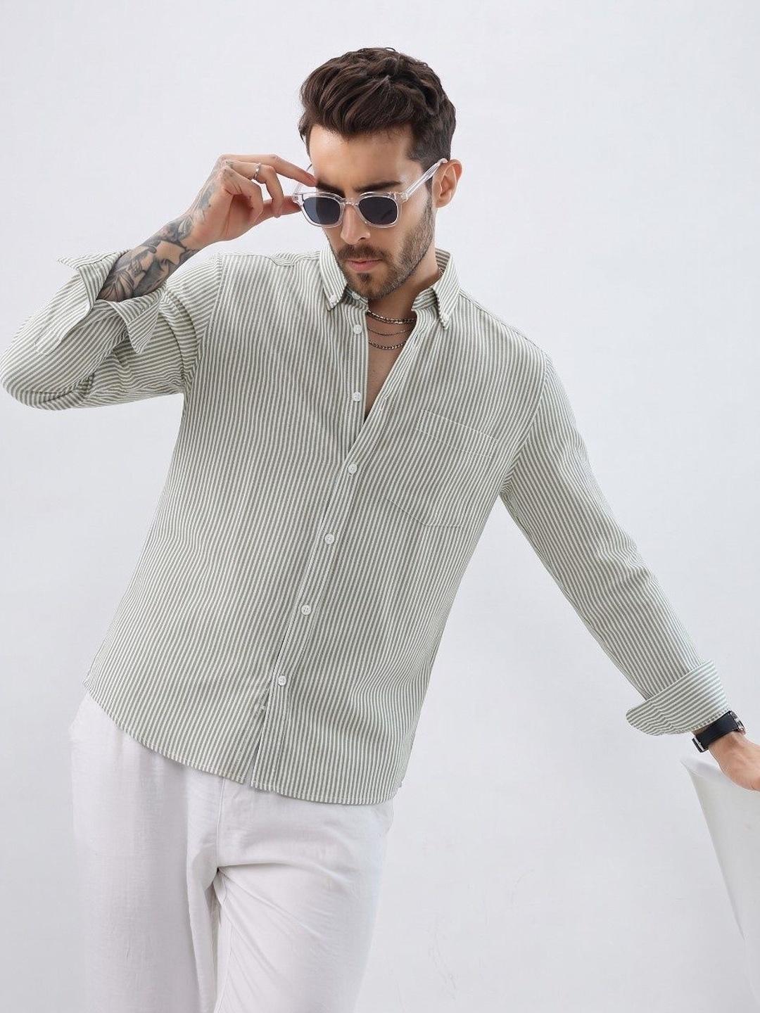 R.Code by The Roadster Life Co. R.Code Men Standard Striped Casual