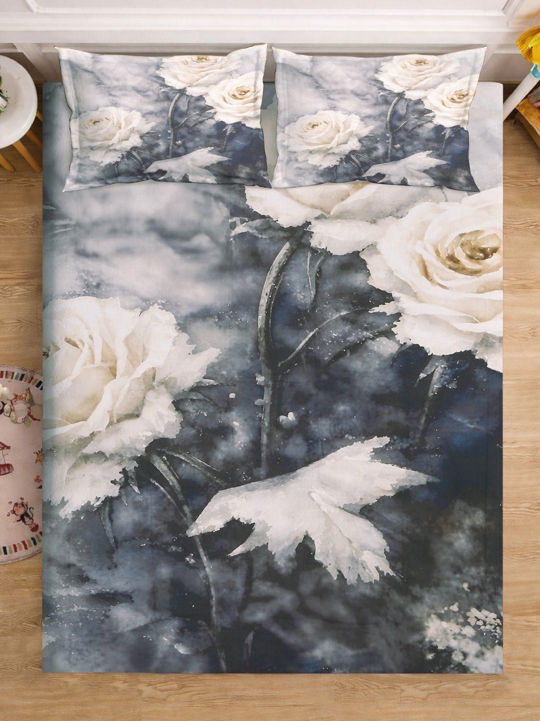 Buy Myntra Elegant Homes Multicoloured Floral 300 TC King Bedsheet With 2 Pillow Covers - - Home for Unisex