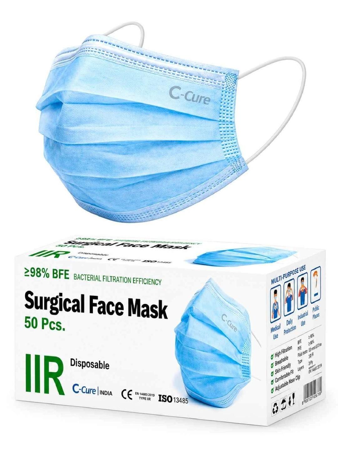 Buy C Cure Definition Of Quality Set Of 50 Surgical Face Mask - Outdoor ...