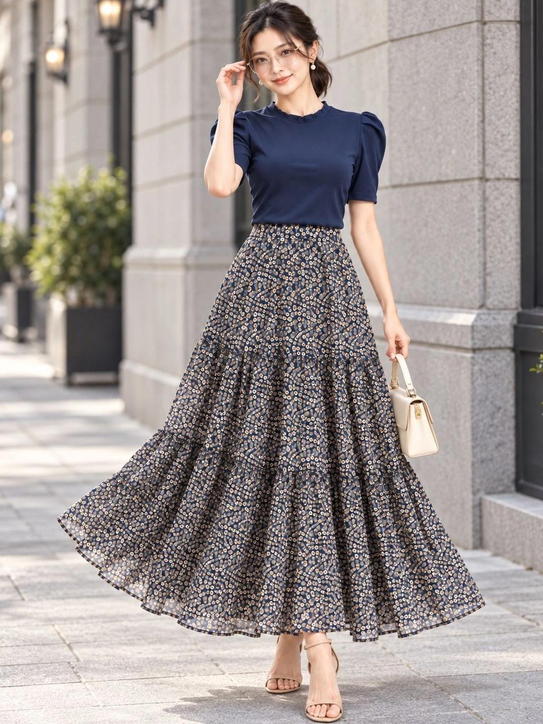 Rose Solid Buy EMERY ROSE Indie Florals Solid T Shirt With Skirt - Co Ords for ...