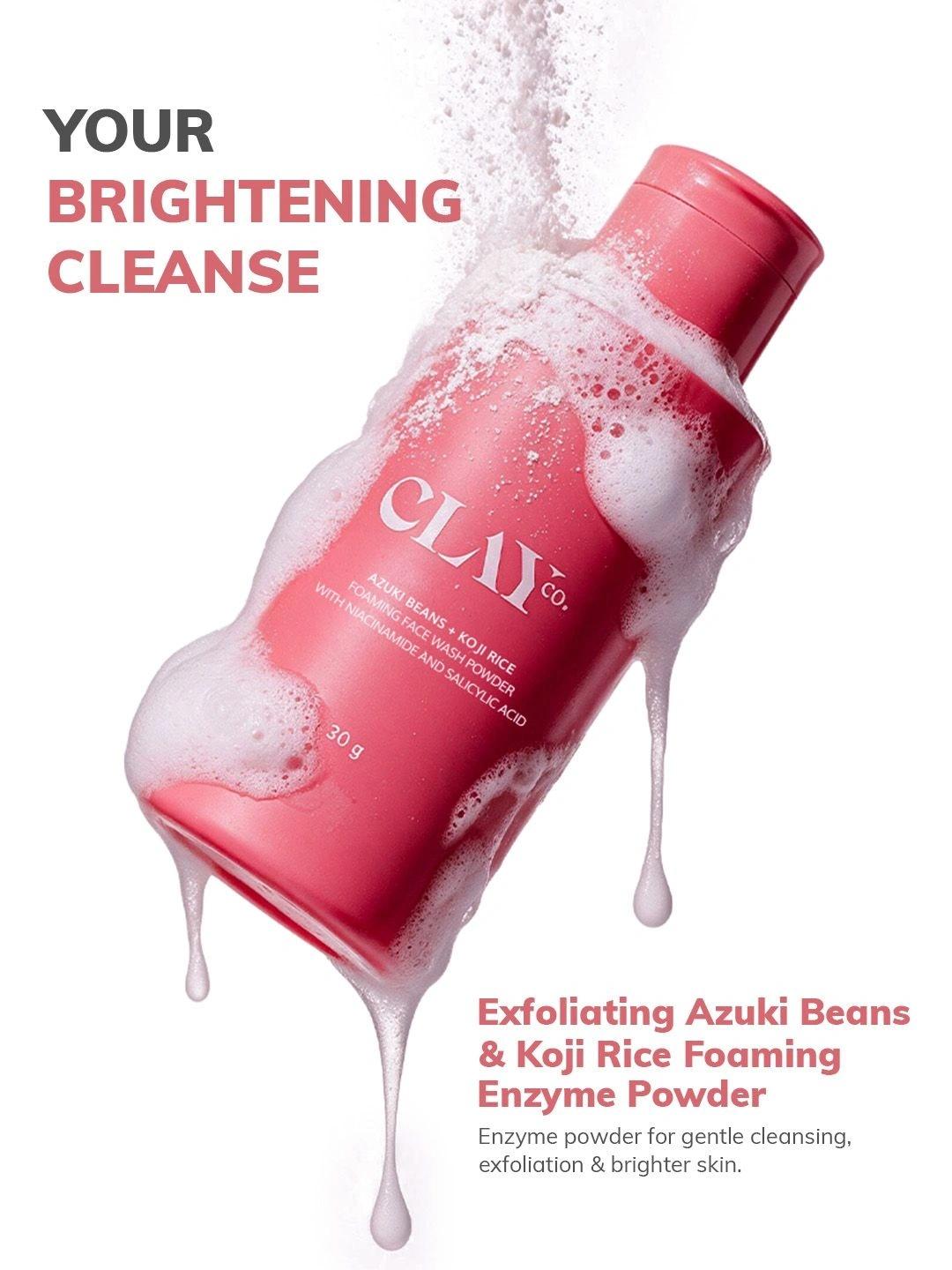Buy CLAYco. Azuki Beans & Rice Water Foaming Face Wash Powder For Glowing Skin 30 G - - Personal Care for Unisex