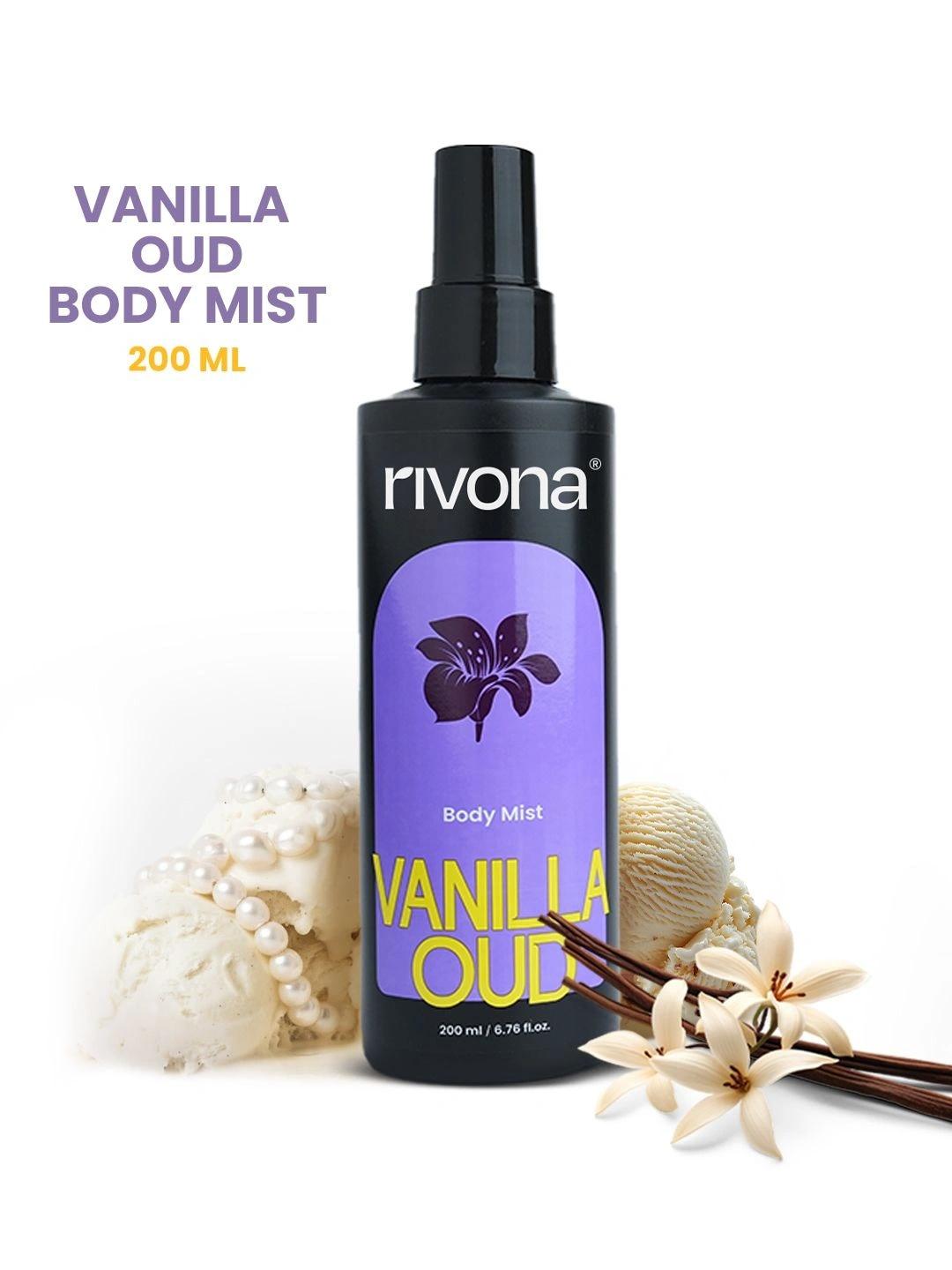 Buy Rivona Naturals Vanilla Oud Perfume Body Mist | Long Lasting Warm Woody 200ml - - Personal Care for Unisex
