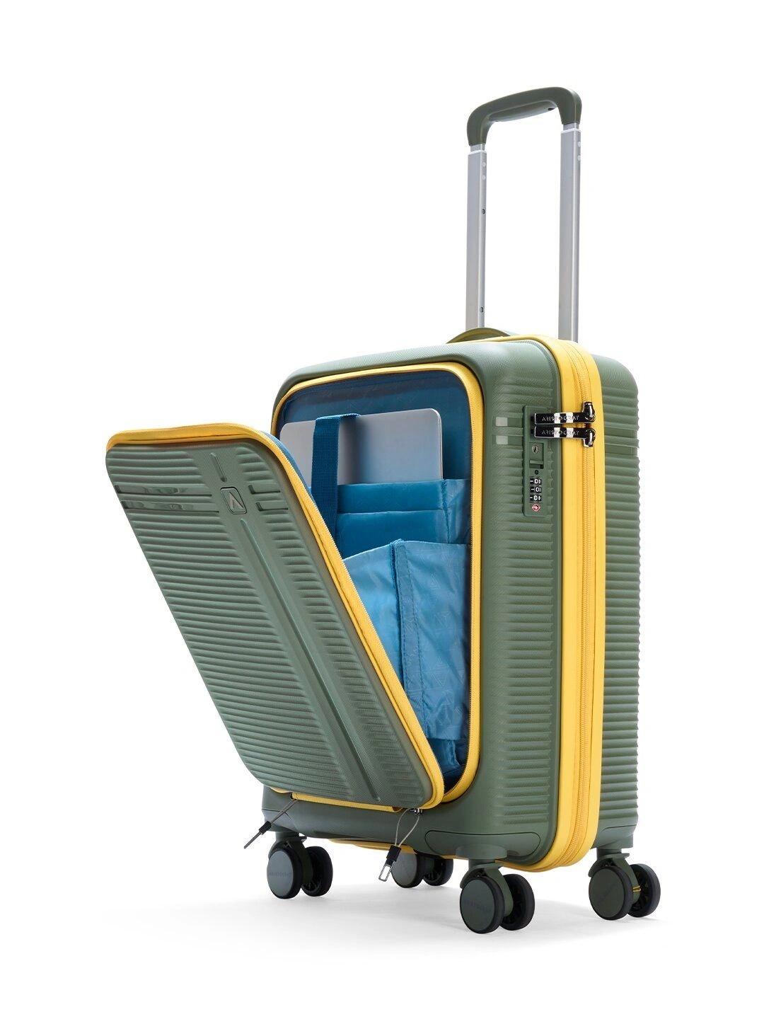 Buy Aristocrat Unisex Solana Green Small Hard Luggage 53cm Cabin Trolley Laptop Compatible -  - Accessories for Unisex