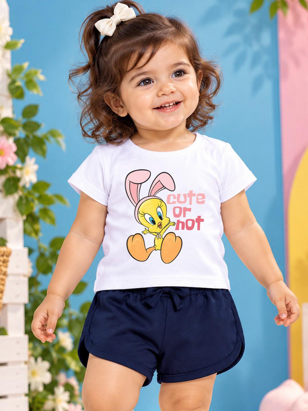 Buy YK X Minute Mirth Infant Girls Printed Pure Cotton Tshirt With Shorts -  - Apparel for Girls