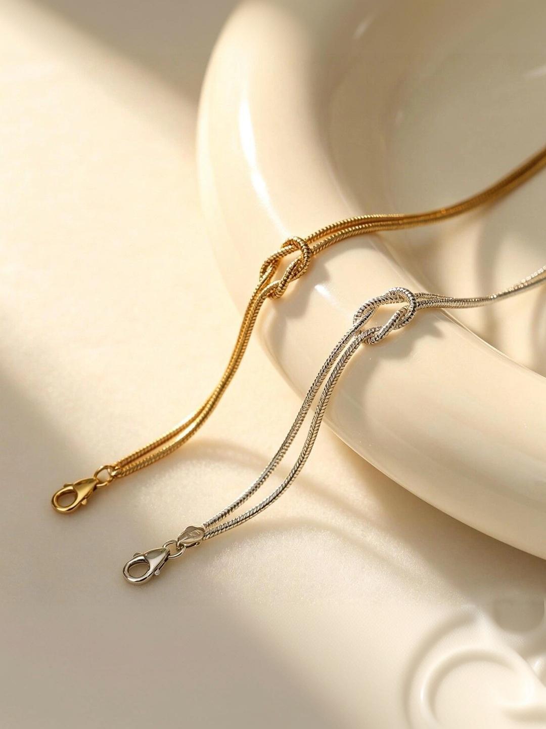 Buy Vivity Unisex Pack Of 2 Gold Plated Multistrand Bracelet -  - Accessories for Unisex