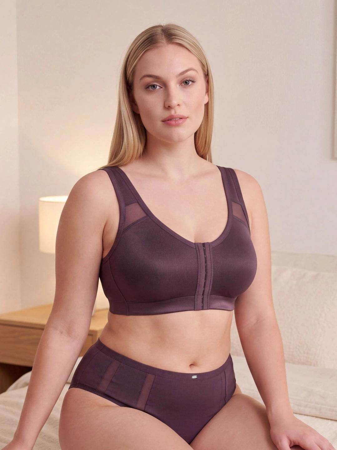 Buy Soie Front Closure Full Coverage Lingerie Set SET CB 334 1328FUDGE - - Apparel for Women