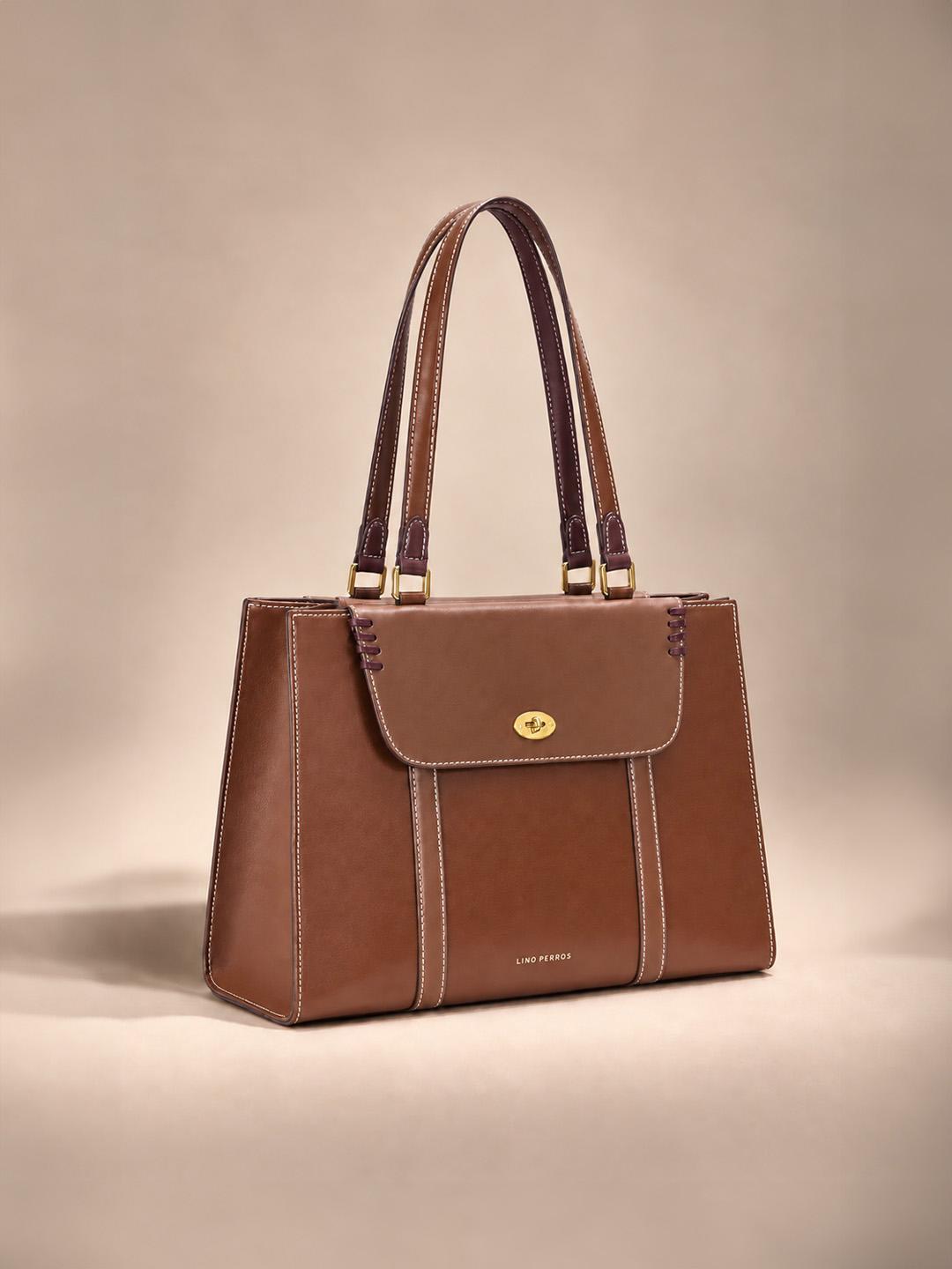 Buy Lino Perros Monroe Solid Synthetic Leather Large Structured Shoulder Bag - - Accessories for Women