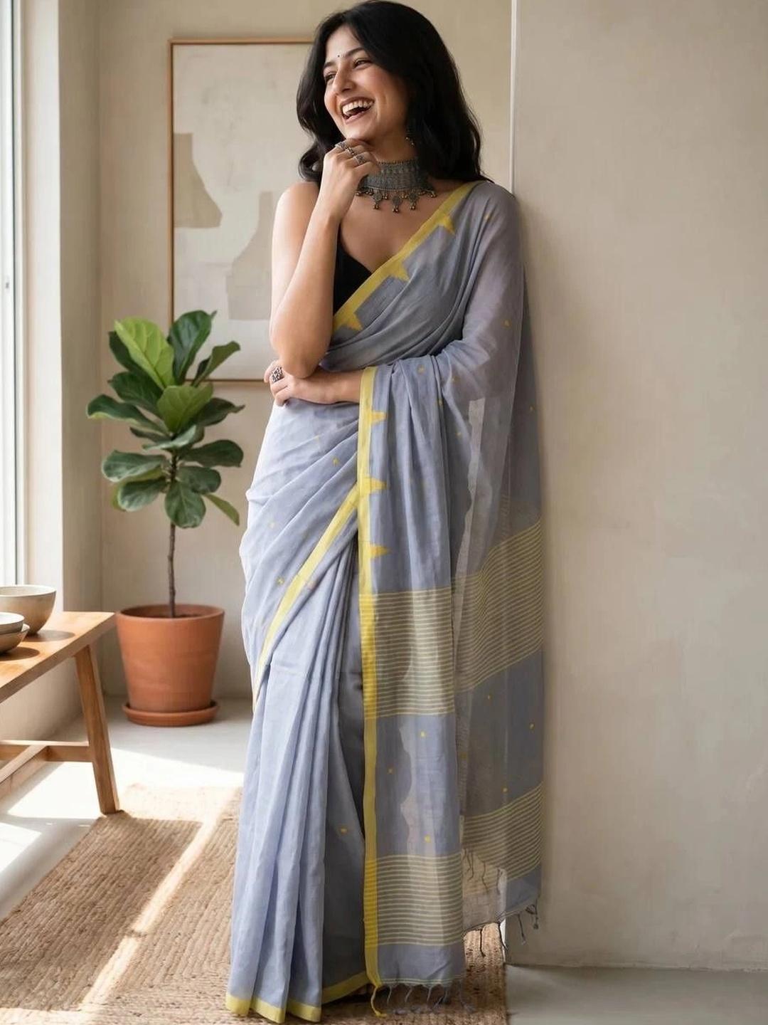 Tack Radium Disain Buy RAJMUDRAFASHION Woven Design Handloom Pure Cotton Saree - Sarees ...