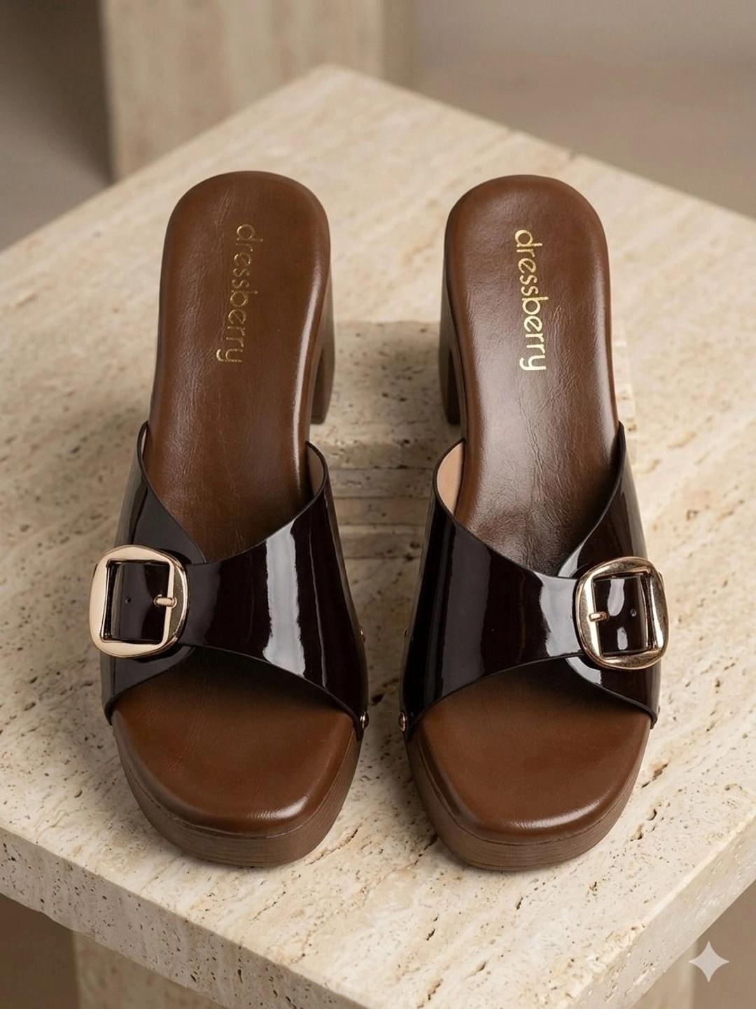 Buy DressBerry Block Mules With Buckles - Heels for Women 46482929 | Myntra