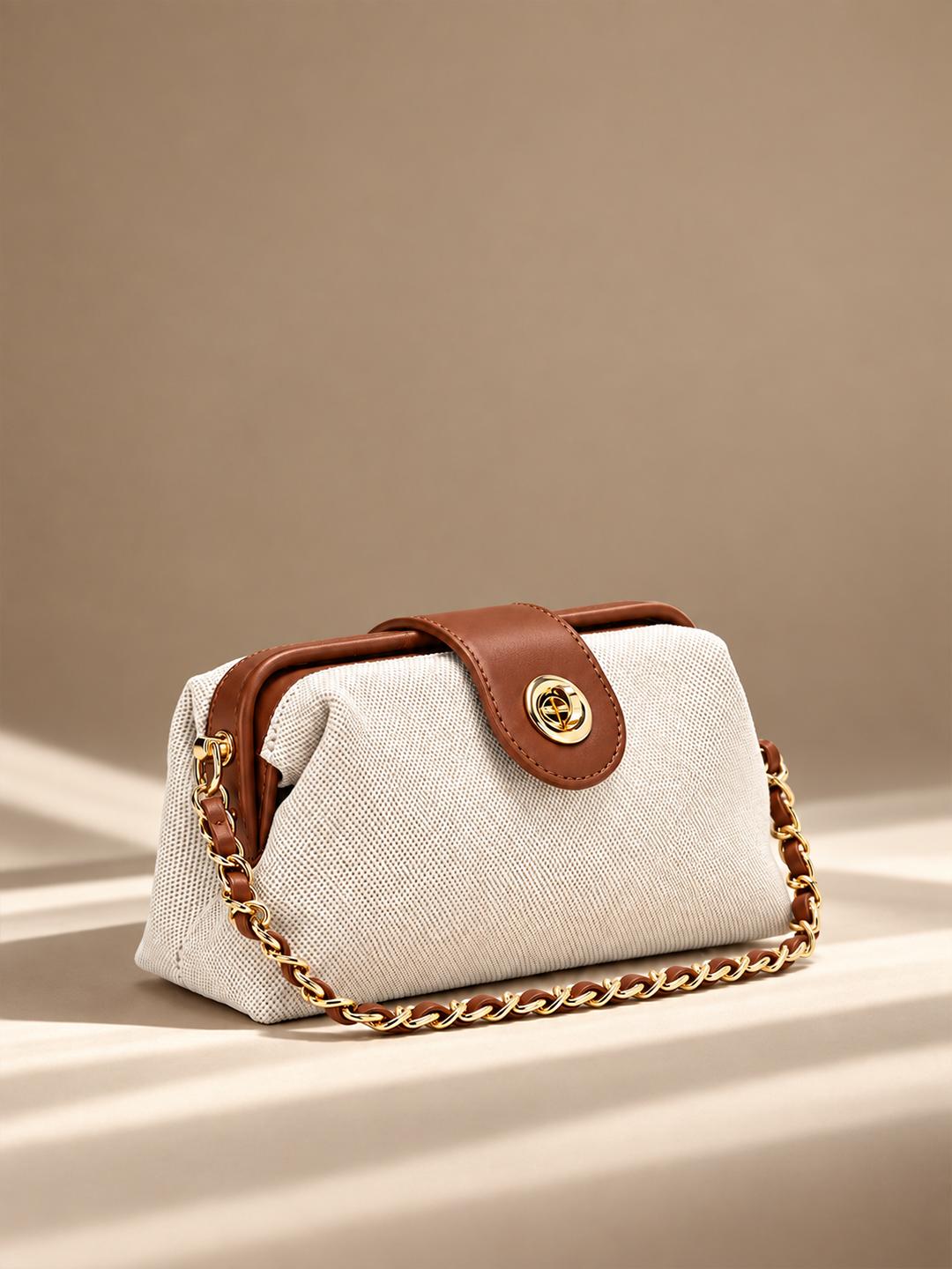 Buy Lino Perros Voyage Leather Textured Detachable Strap Structured Sling Bag - - Accessories for Women