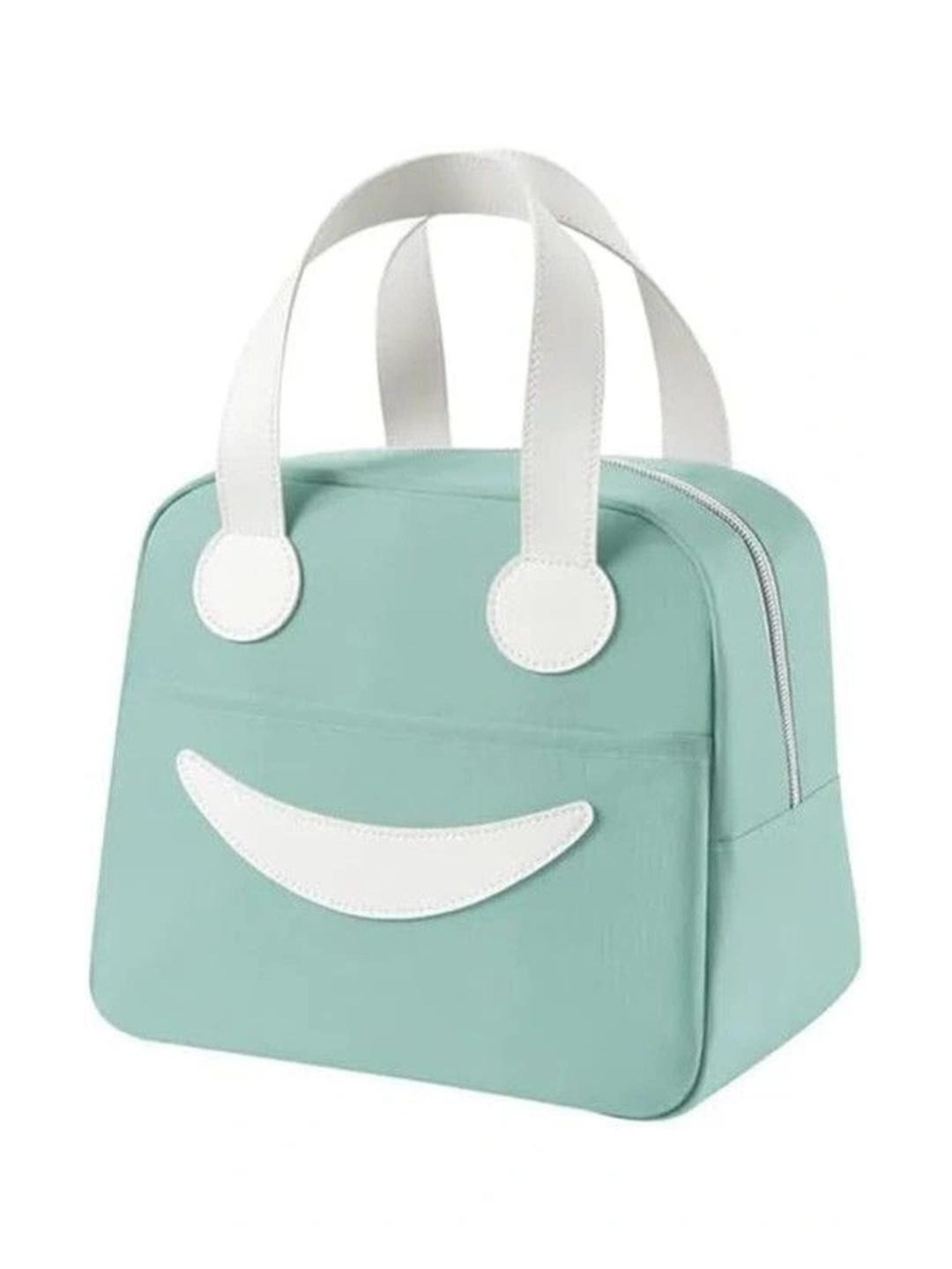 Buy Jasuniq Green & White Smiley Face Insulated Lunch Bag - Travel ...