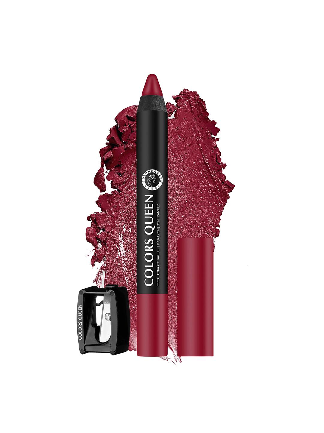 Buy Colors Queen Color It All Non Transfer Matte Lip Crayon With Sharpener 3.5g Rich Maroon 21 -  - Personal Care for Women