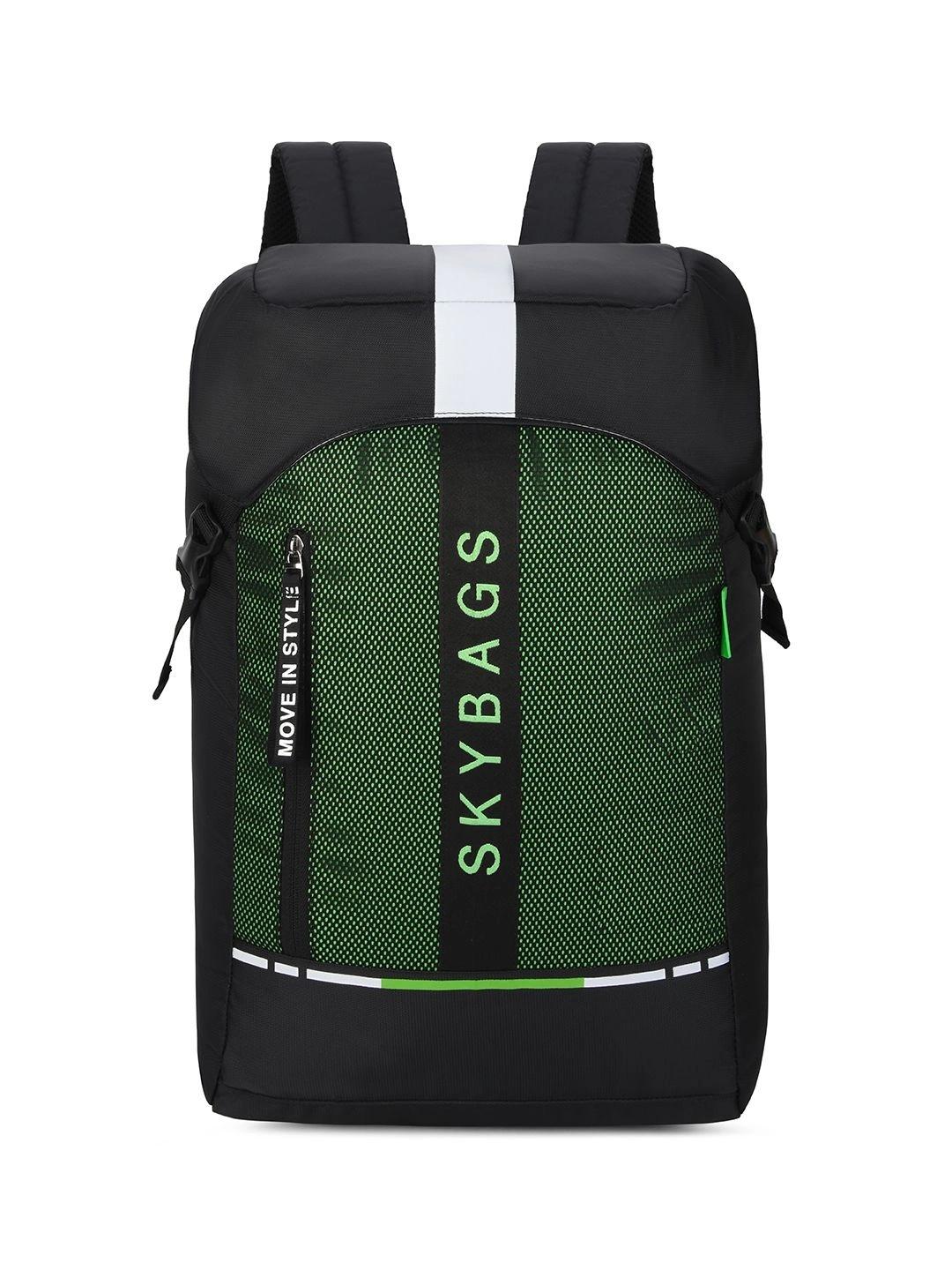 Buy Skybags Unisex Grad Pro Black Green 16 Inch Laptop Backpack With 1 ...