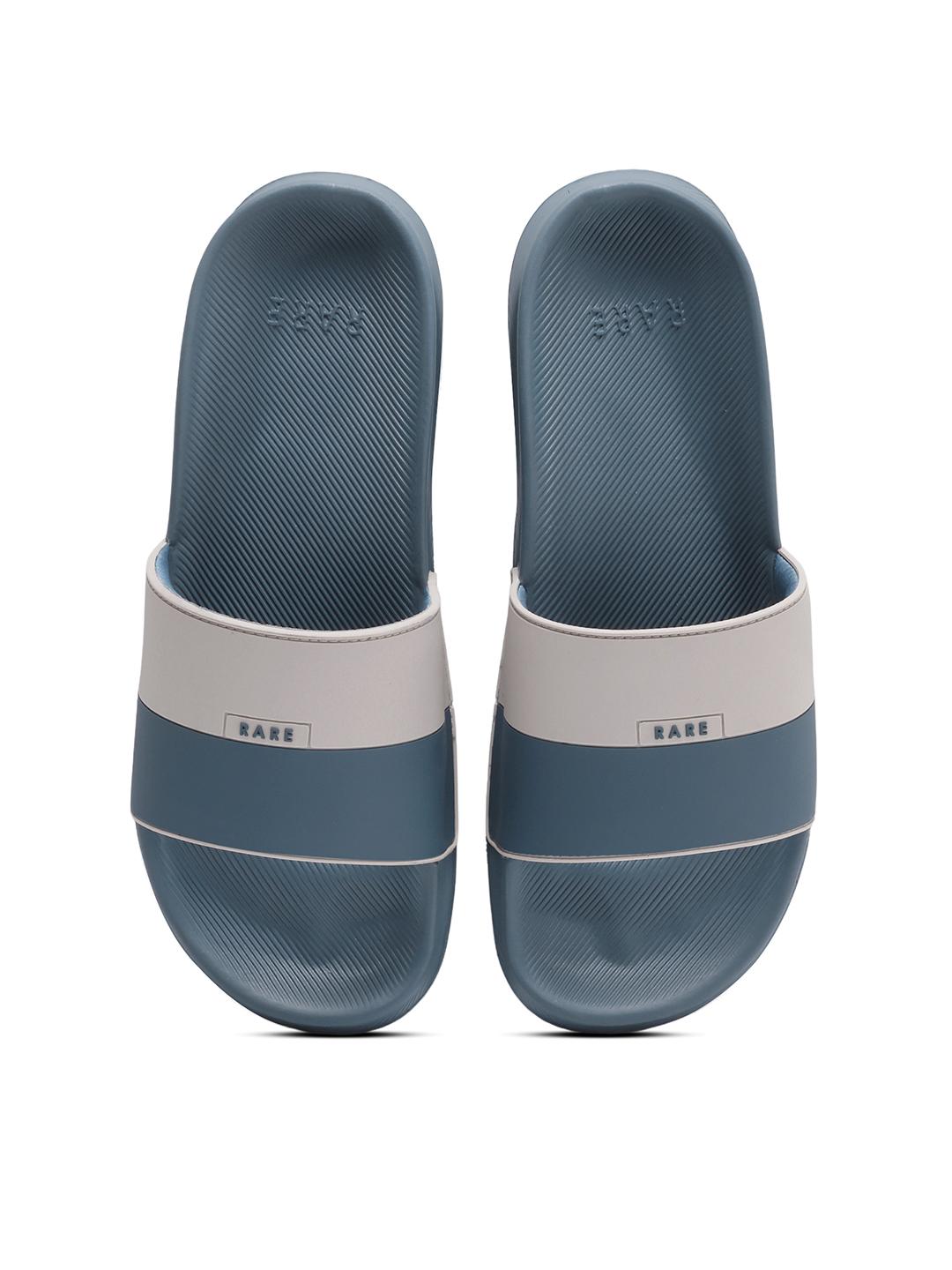 Buy RARE RABBIT Men Blur Colourblocked Sliders - Flip Flops for Men ...