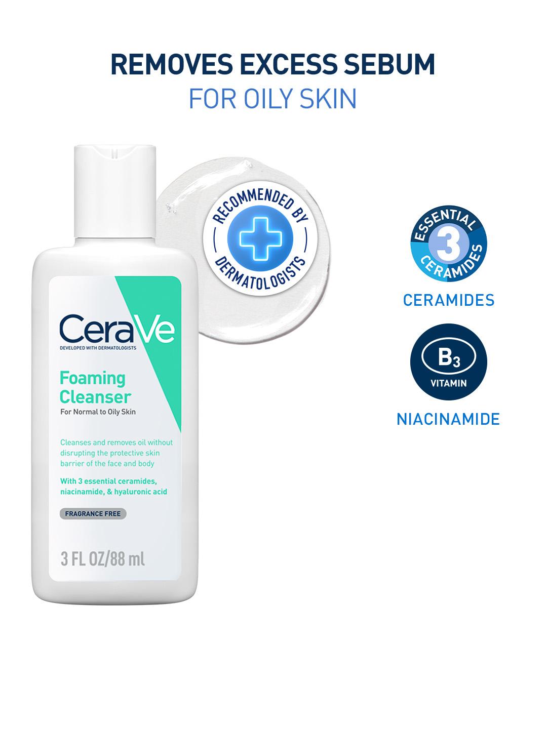 Buy CeraVe Foaming Cleanser For Oily Skin With Hyaluronic Acid & Niacinamide   88ml -  - Personal Care for Unisex