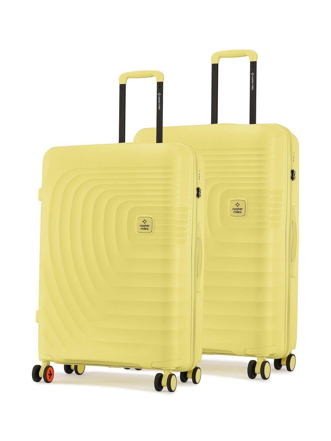 Buy Nasher Miles Boston Yellow Set Of 2 Luggage Trolley Bag Suitcase Medium & Large (76L/119L) - - Accessories for Unisex