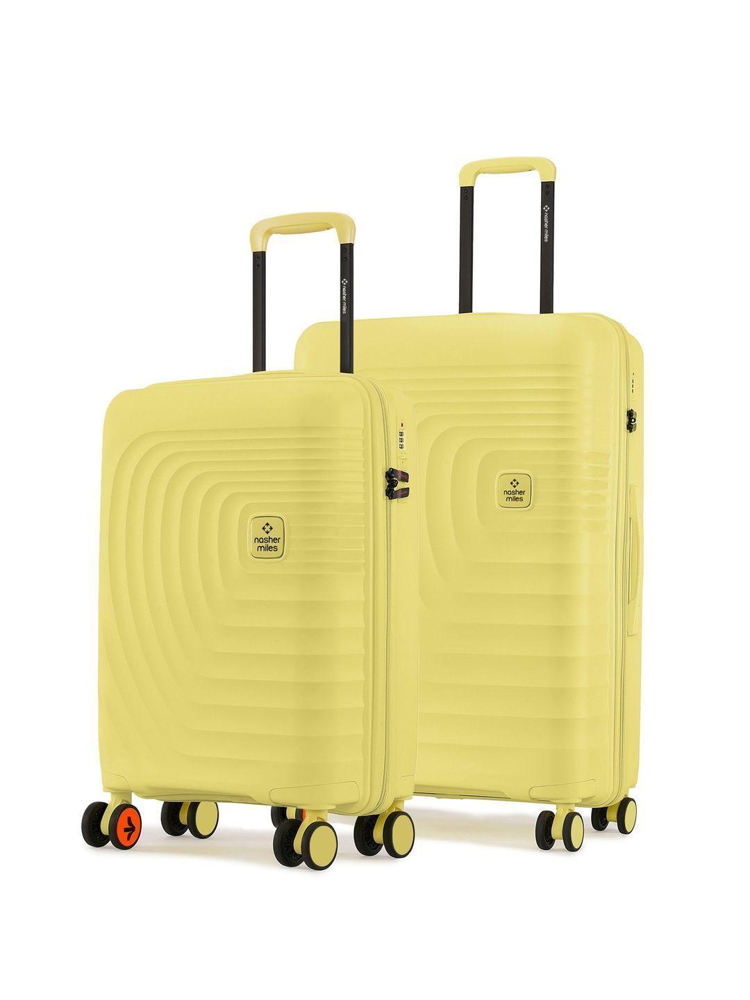 Buy Nasher Miles Set Of 2 Yellow Boston Hardside Luggage Bag 55cm & 65cm -  - Accessories for Unisex