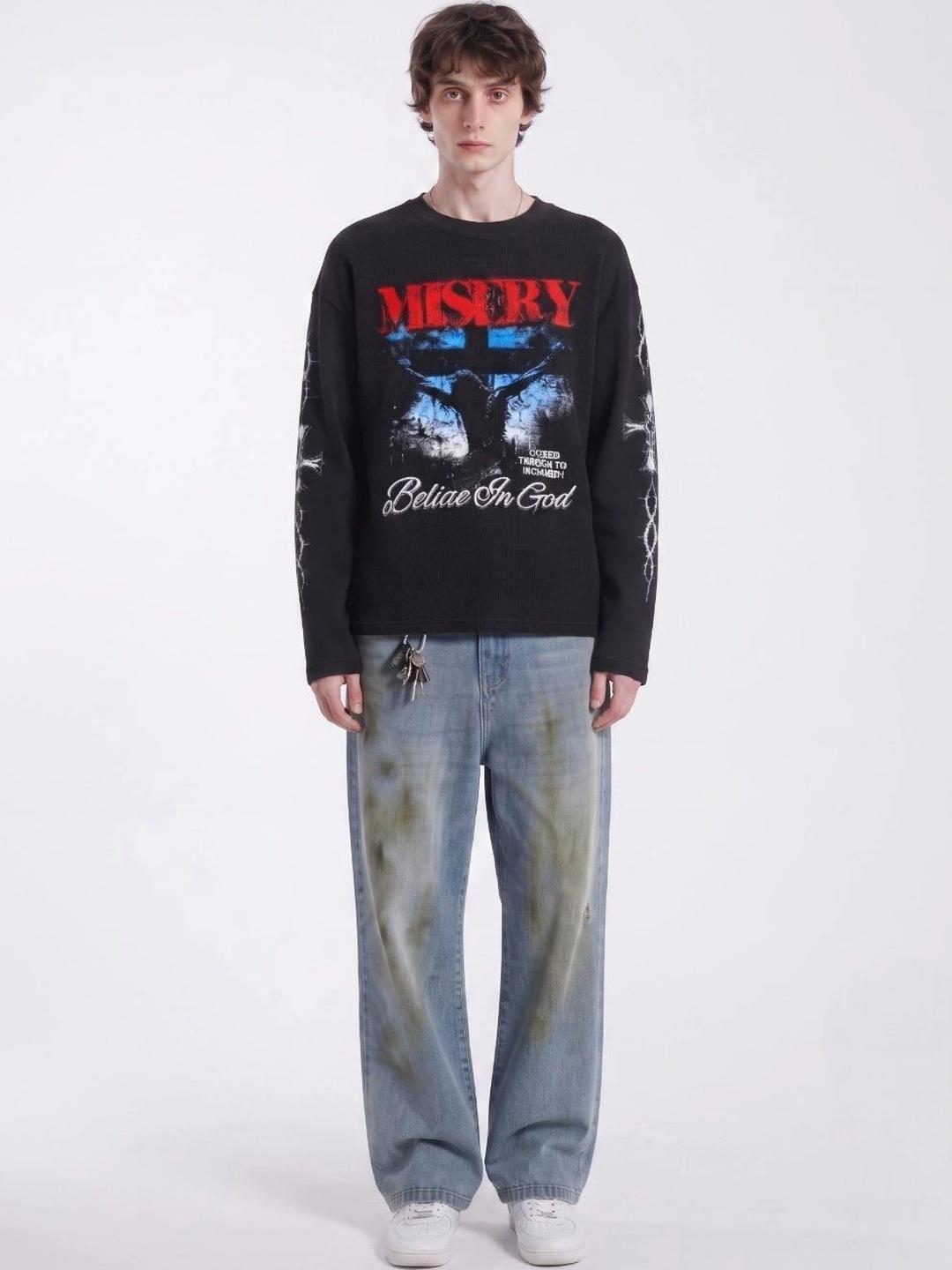 Dapperr Drift Men Printed Waffle T-shirt - Image 1