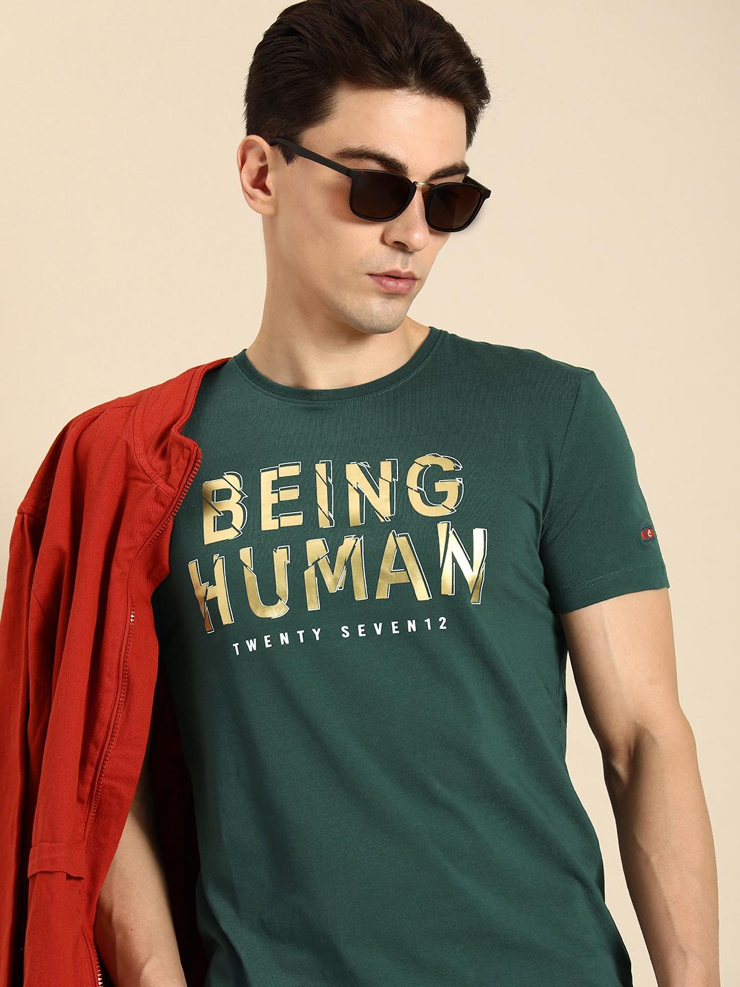 Buy Being Human Men Brand Logo Printed T Shirt - Tshirts for Men ...