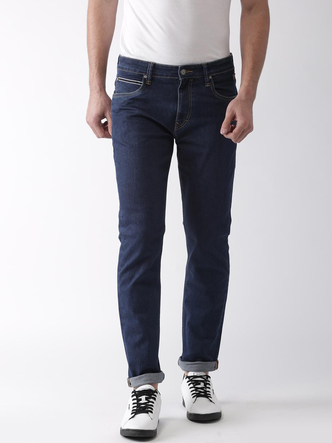 Buy Harvard Men Blue Slim Fit Mid Rise Clean Look Stretchable Jeans ...