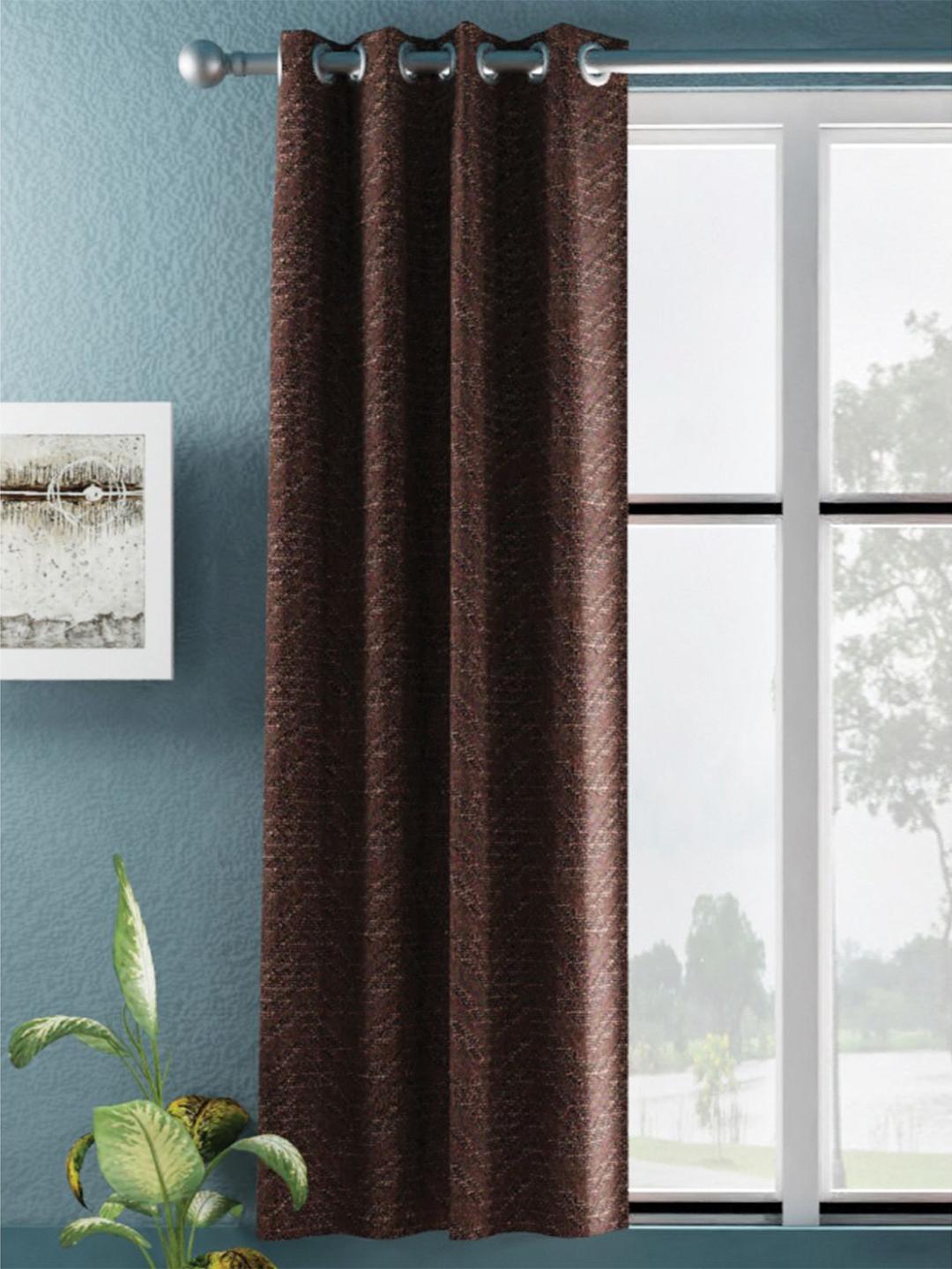Buy BIANCA Brown Ethnic Motifs Room Darkening Window Curtain -  - Home for Unisex