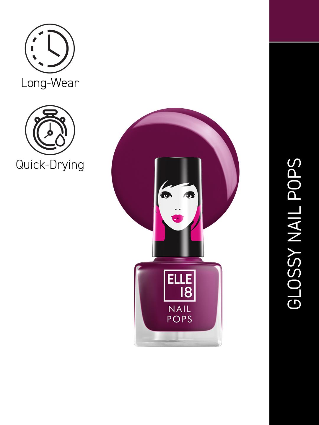 Buy ELLE 18  Nail Pops Long Lasting Nail Polish Quick Dry Formula For Glossy Finish  5ml   180 -  - Personal Care for Women