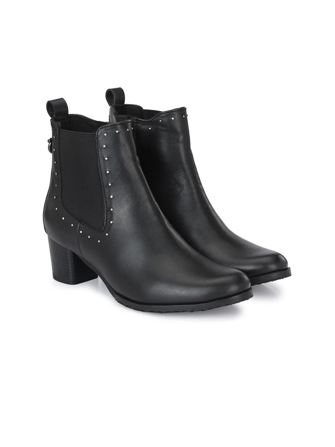 Buy Delize Women Black Solid Chelsea Boots - - Footwear for Women