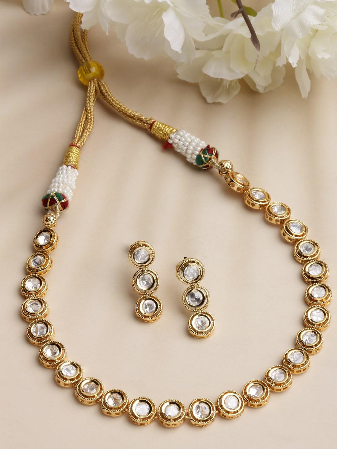 Whitestone Set Buy Arrabi White Stone Studded Gold Plated Jewellery Set - Jewellery ...