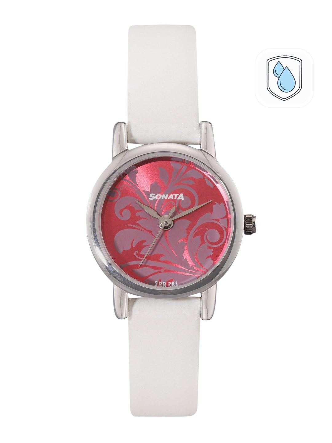 Buy Sonata Quartz Analog With Pink Dial Watch For Women Nt8976sl03w - - Accessories for Women
