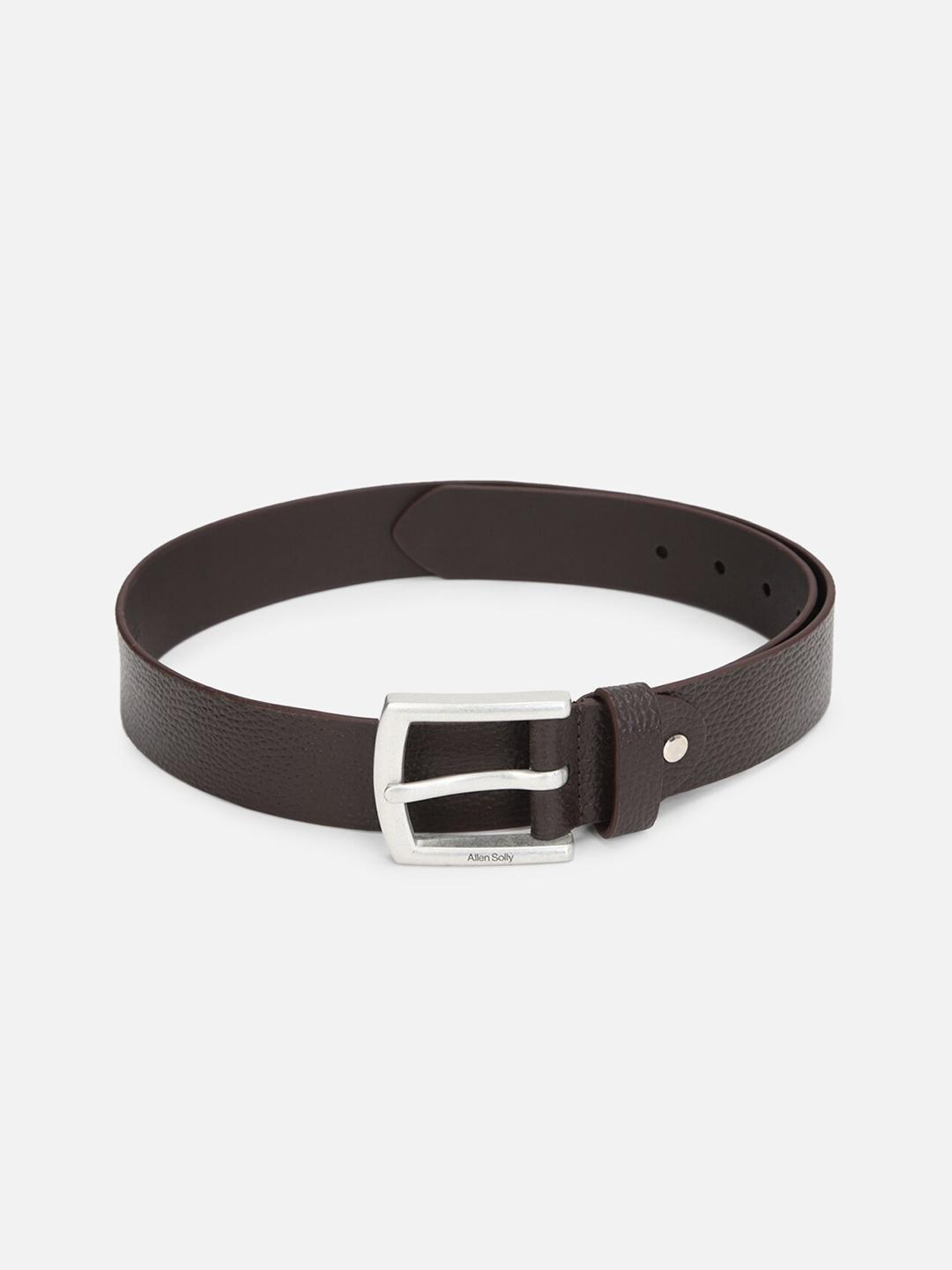Buy Allen Solly Men Brown Textured Leather Formal Belt - - Accessories for Men