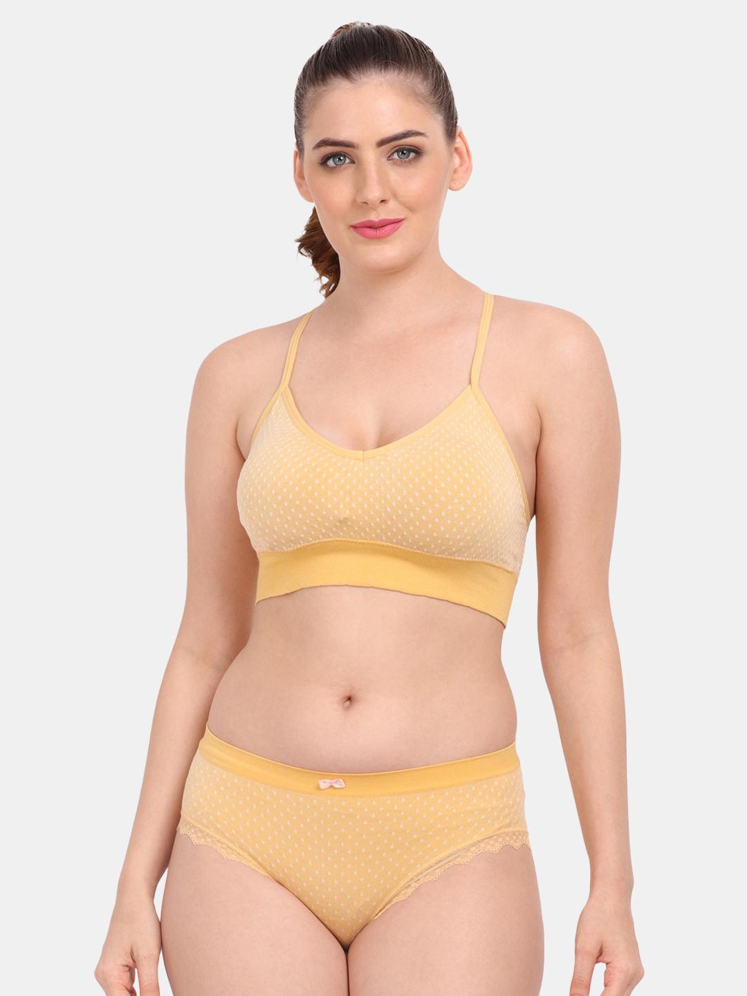 Buy Amour Secret Women Yellow Printed Lingerie Set -  - Apparel for Women