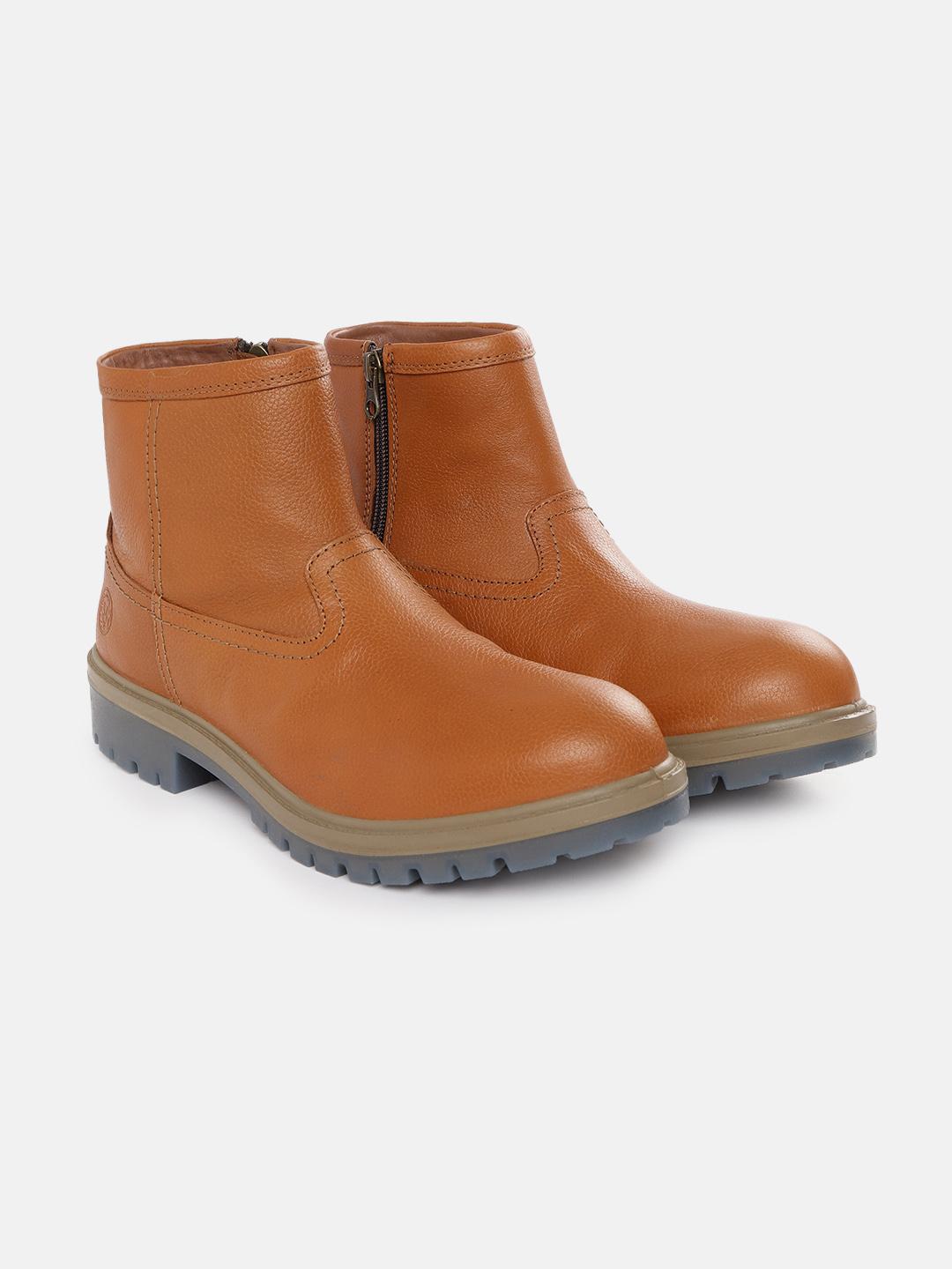 Buy Woodland Men Leather Mid Top Regular Boots -  - Footwear for Men