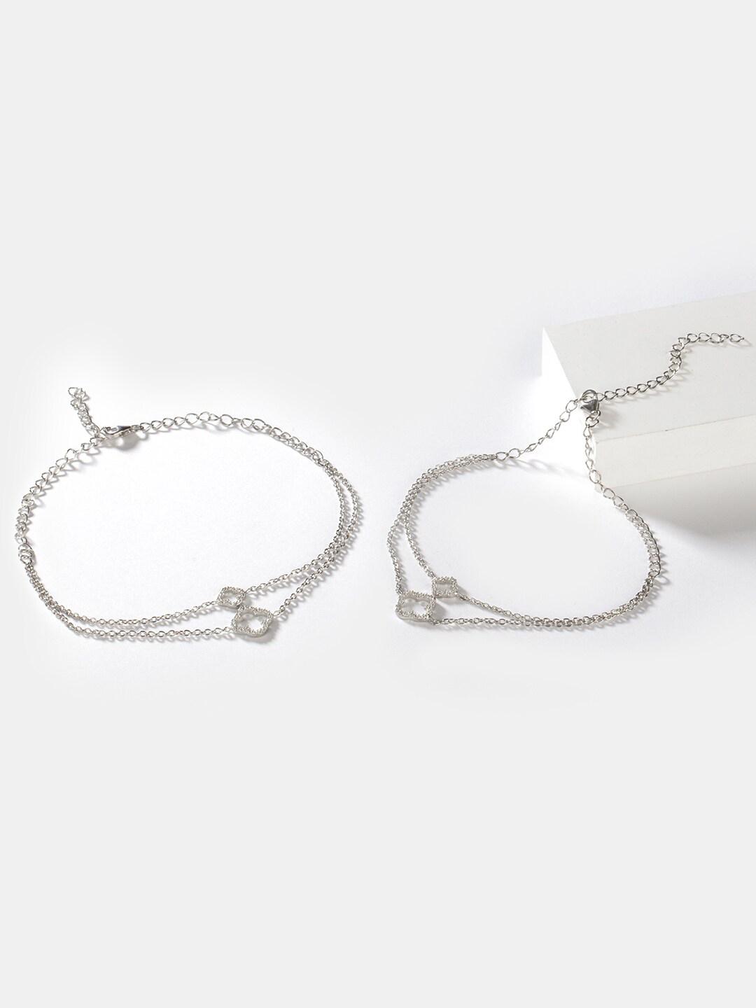 Buy Shaya By CaratLane 925 Sterling Silver White CZ Studded Anklets - - Accessories for Women