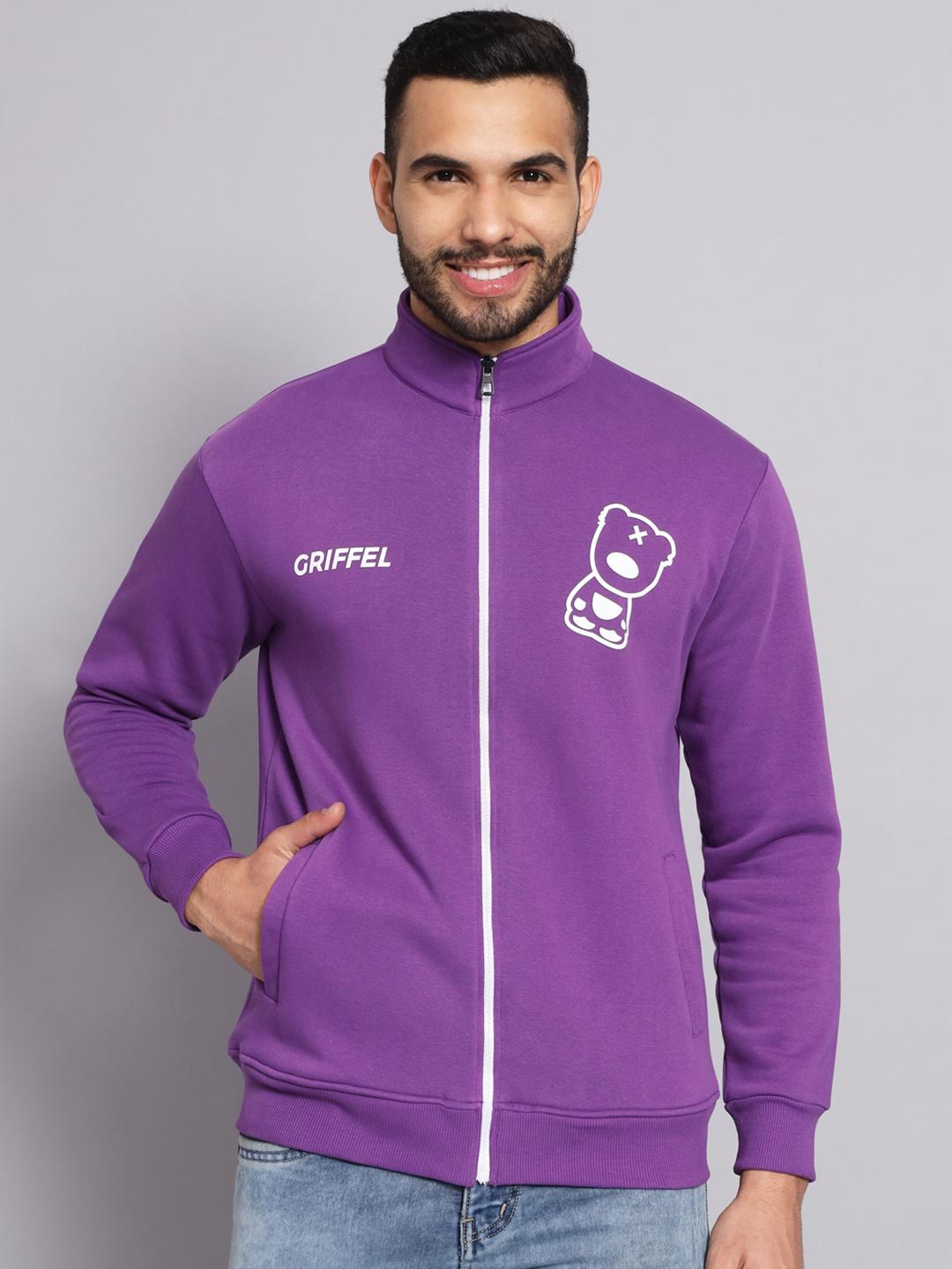 Purple Floral Print Men's Sweatshirt