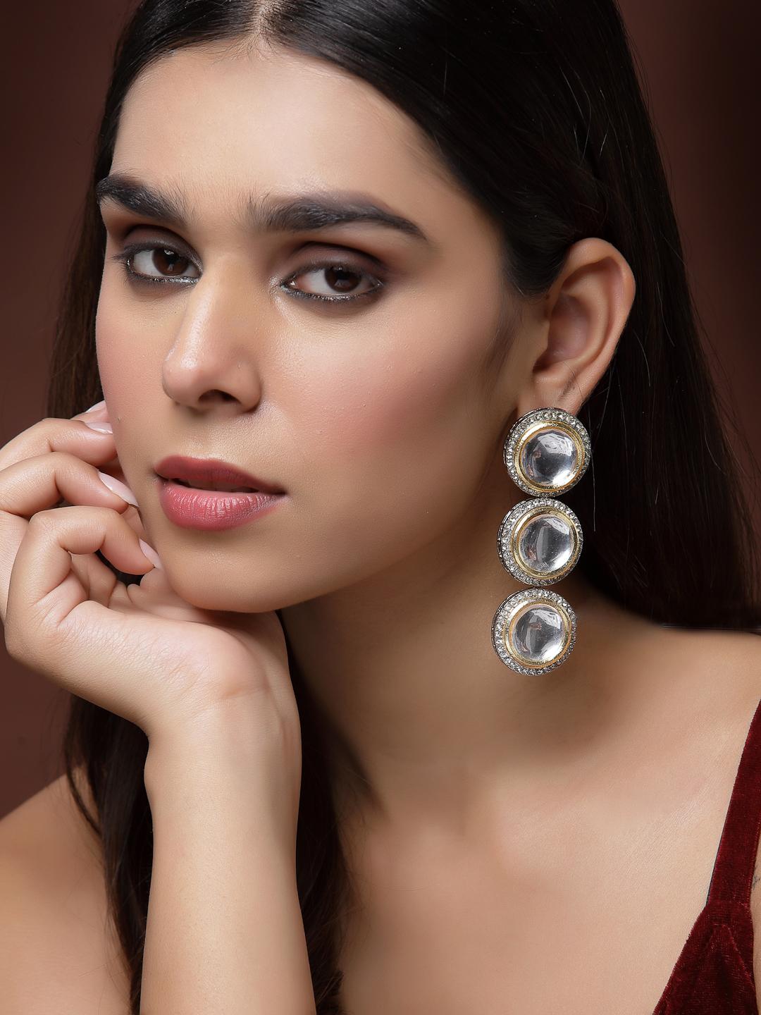 Buy PANASH Gold Plated Oval Drop Earrings -  - Accessories for Women