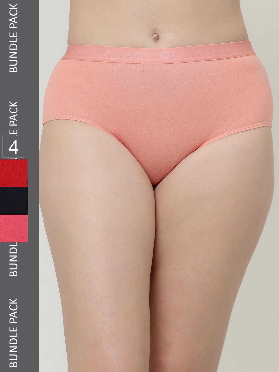 Buy Floret Women Pack Of 4 Hipster Briefs - - Apparel for Women