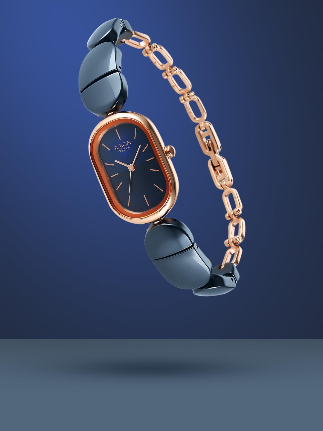 Buy Titan Raga Ceramics Quartz Analog With Midnight Blue Dial Watch For Women Ns95147kd01 - - Accessories for Women