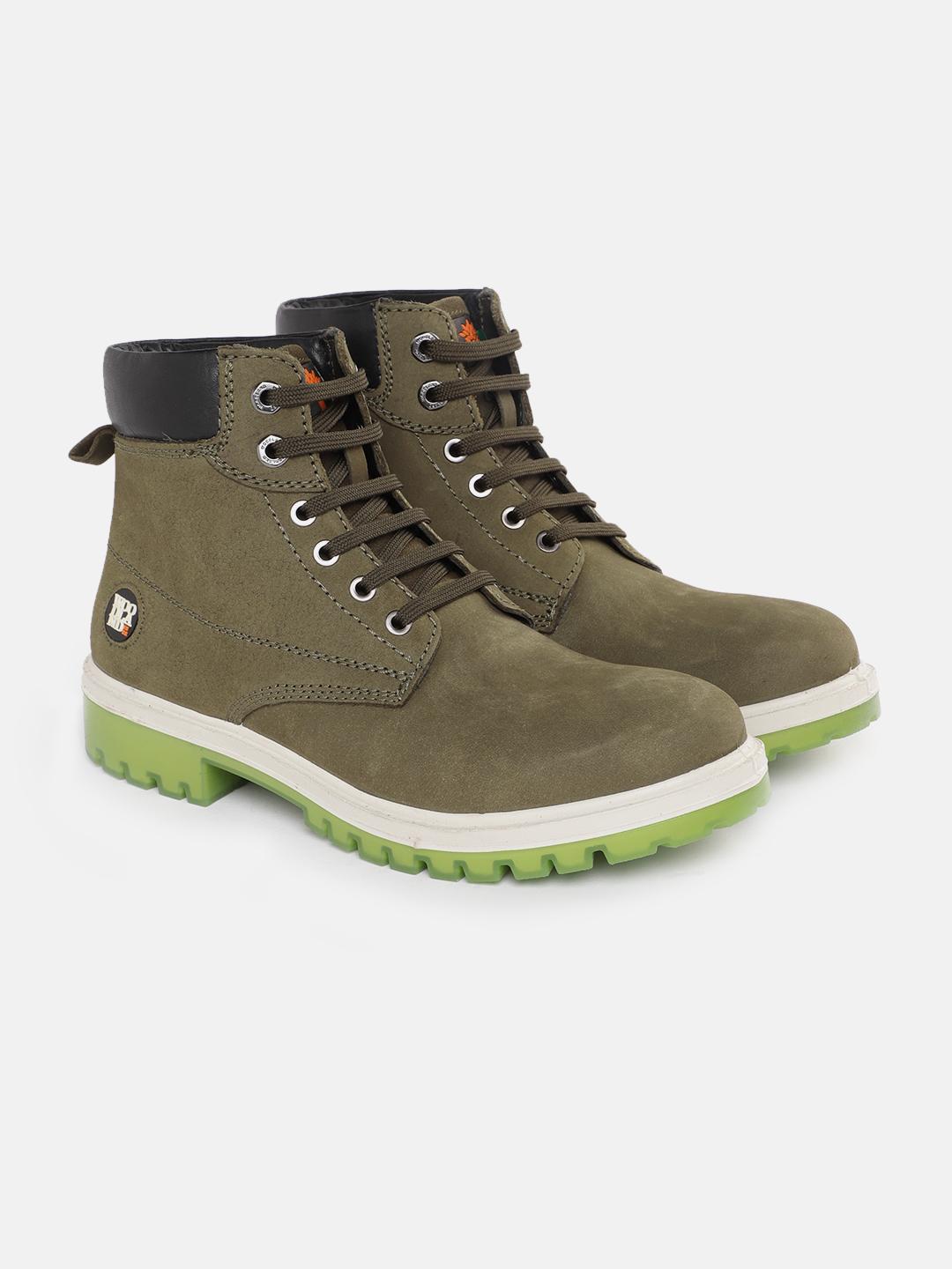 Buy Woodland Men Nubuck Leather Mid Top Regular Boots - - Footwear for Men