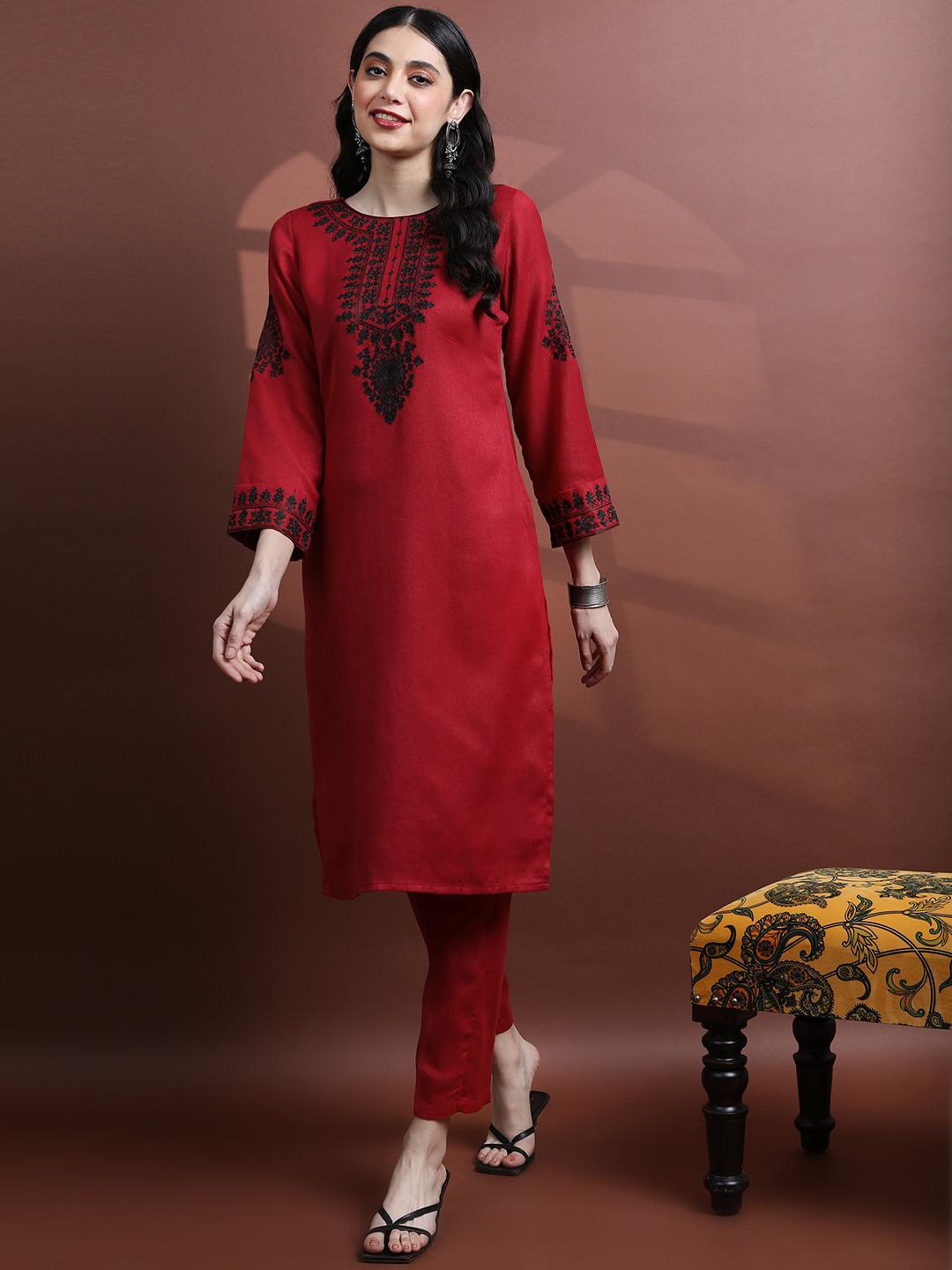 Aastha Fashion Women's Multicolor Pashmina Digital Printed Kurta with Trouser & Dupatta