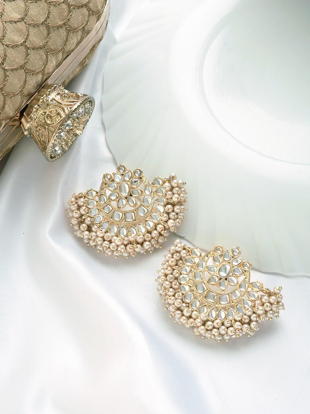 Buy TEEJH Gold Plated Contemporary Drop Pearl Earrings - - Accessories for Women