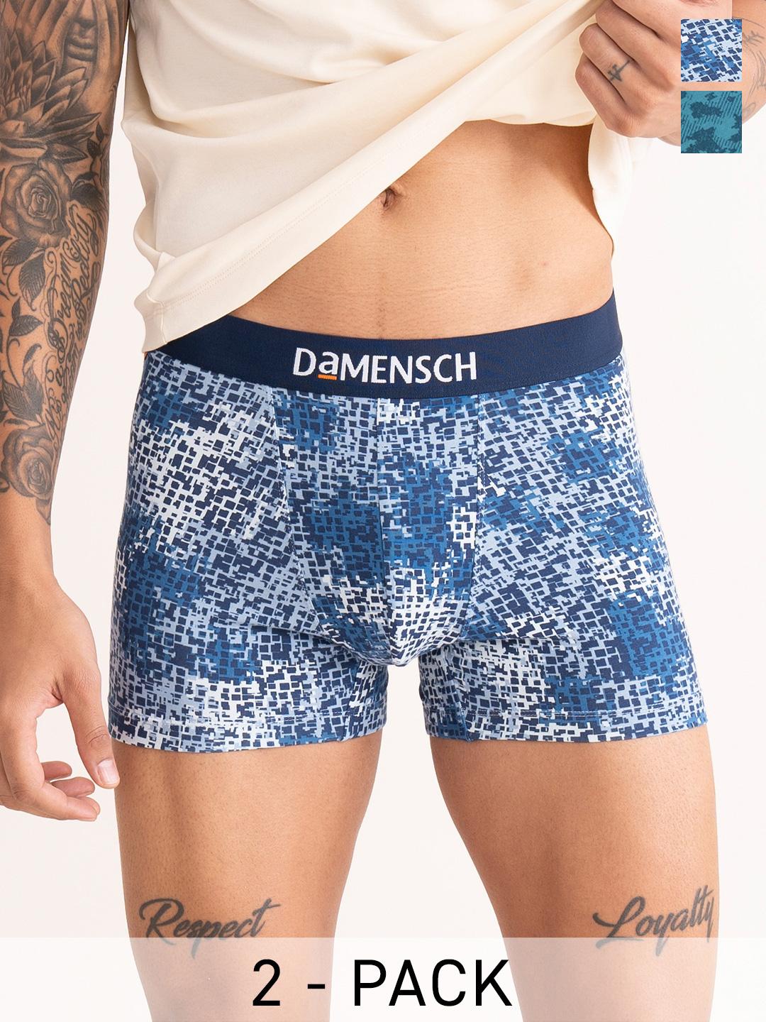 Buy DaMENSCH Men Pack Of 2 Deo Cotton Anti Bacterial Trunks DAM NE CTPT T SHB TUU - - Apparel for Men