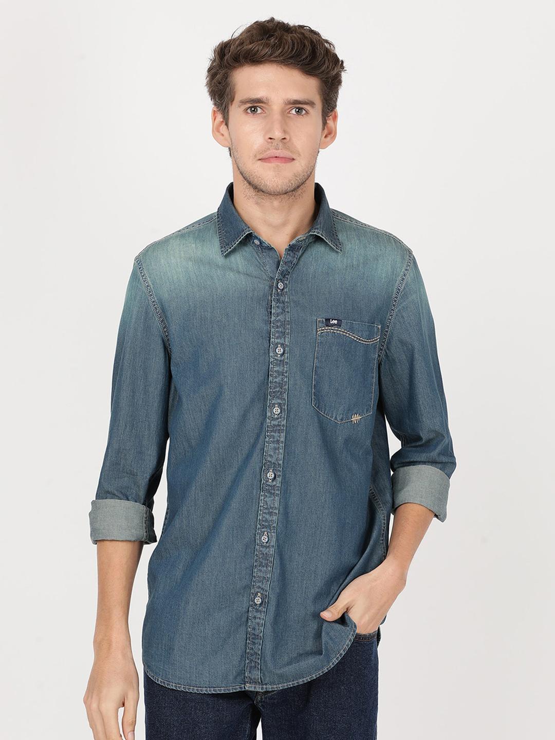 Buy Lee Men Slim Fit Faded Casual Cotton Shirt - - Apparel for Men