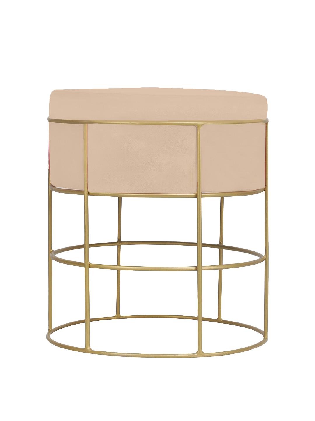 Buy GLOBALLY INDIAN Cream Colored Cylindrical Velvet Ottomans — free download