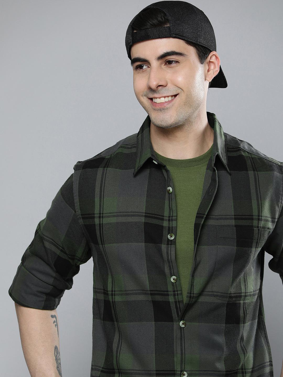 HERE&NOW Regular Fit Checked Casual Shirt