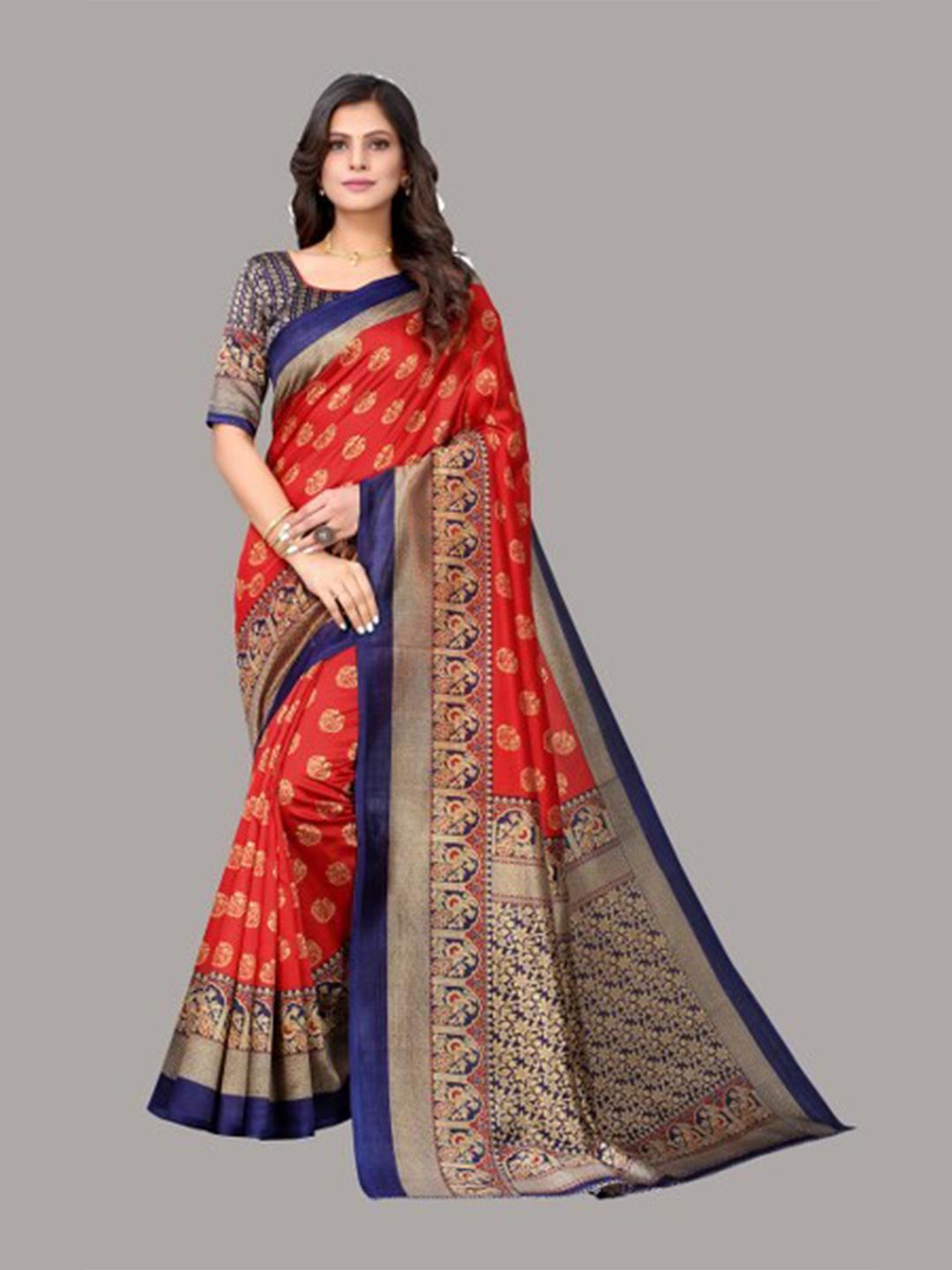 Buy KALINI Ethnic Motifs Printed Art Silk Saree - Sarees for Women ...