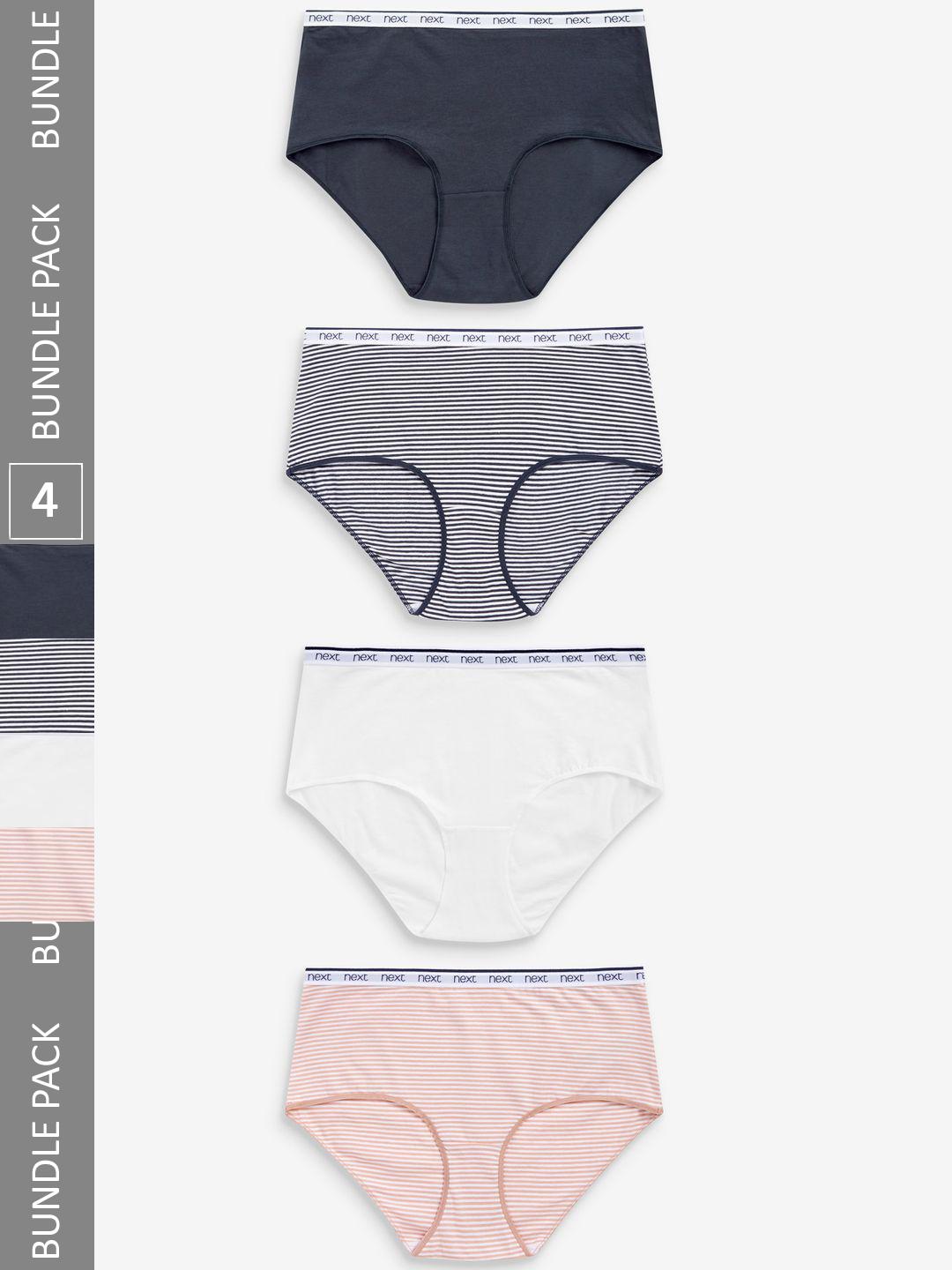 Buy NEXT Pack Of 4 Cotton Rich Logo Hipster Briefs 298121 - - Apparel for Women